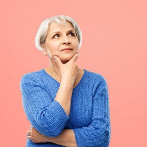 Lady thinks something over